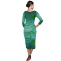 Board Conductors Circuits Quarter Sleeve Midi Velour Bodycon Dress View2