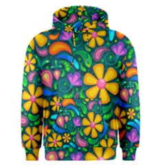 Floral Paisley Background Flower Green Men s Pullover Hoodie