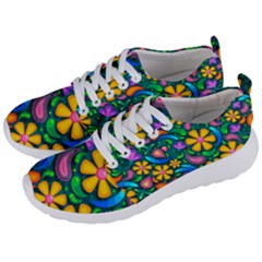 Floral Paisley Background Flower Green Men s Lightweight Sports Shoes