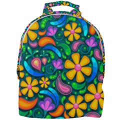 Floral Paisley Background Flower Green Mini Full Print Backpack