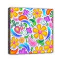 Floral Paisley Background Flower Yellow Mini Canvas 6  x 6  (Stretched) View1