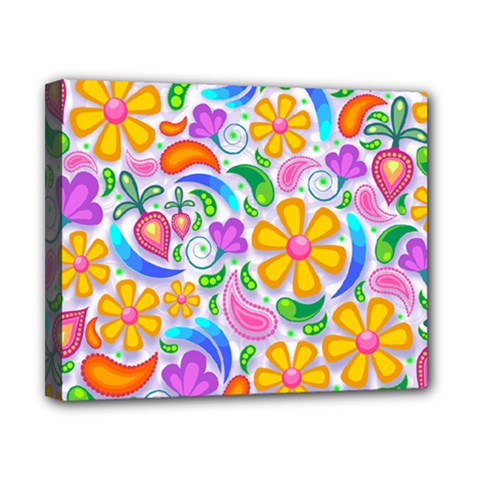 Floral Paisley Background Flower Yellow Canvas 10  X 8  (stretched)