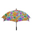 Floral Paisley Background Flower Yellow Golf Umbrellas View3