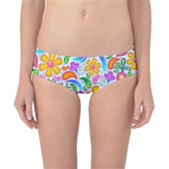 Floral Paisley Background Flower Yellow Classic Bikini Bottoms by HermanTelo