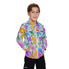 Floral Paisley Background Flower Yellow Kids  Windbreaker