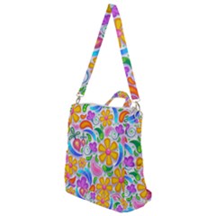 Floral Paisley Background Flower Yellow Crossbody Backpack