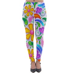 Floral Paisley Background Flower Yellow Lightweight Velour Leggings