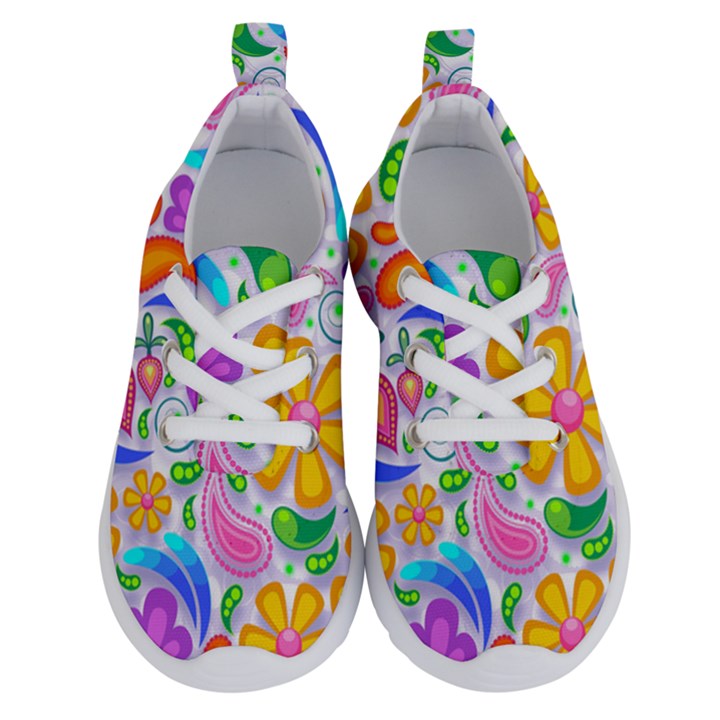 Floral Paisley Background Flower Yellow Running Shoes