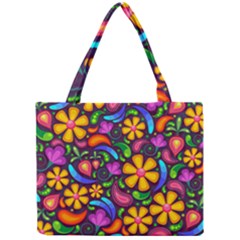 Floral Paisley Background Flower Purple Mini Tote Bag