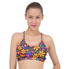 Floral Paisley Background Flower Purple Basic Training Sports Bra