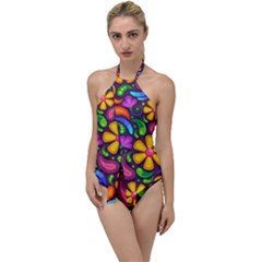 Floral Paisley Background Flower Purple Go With The Flow One Piece Swimsuit