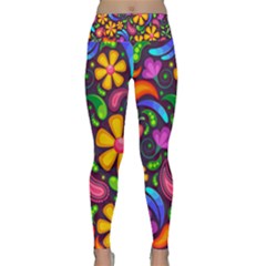 Floral Paisley Background Flower Purple Lightweight Velour Classic Yoga Leggings