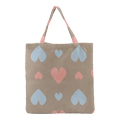 Hearts Heart Love Romantic Brown Grocery Tote Bag by HermanTelo