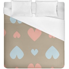 Hearts Heart Love Romantic Brown Duvet Cover (king Size)