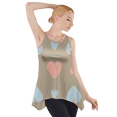 Hearts Heart Love Romantic Brown Side Drop Tank Tunic