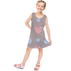 Hearts Heart Love Romantic Brown Kids  Tunic Dress