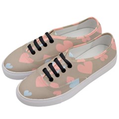 Hearts Heart Love Romantic Brown Women s Classic Low Top Sneakers