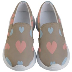 Hearts Heart Love Romantic Brown Kids  Lightweight Slip Ons