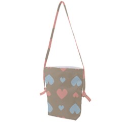 Hearts Heart Love Romantic Brown Folding Shoulder Bag