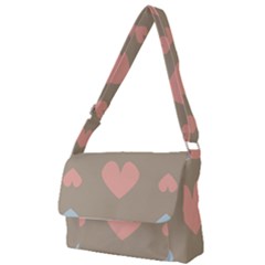 Hearts Heart Love Romantic Brown Full Print Messenger Bag