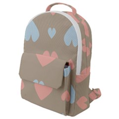 Hearts Heart Love Romantic Brown Flap Pocket Backpack (small)