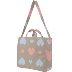 Hearts Heart Love Romantic Brown Square Shoulder Tote Bag