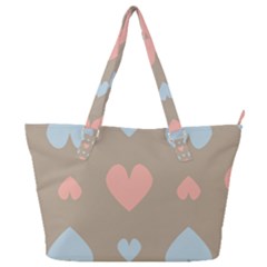 Hearts Heart Love Romantic Brown Full Print Shoulder Bag by HermanTelo