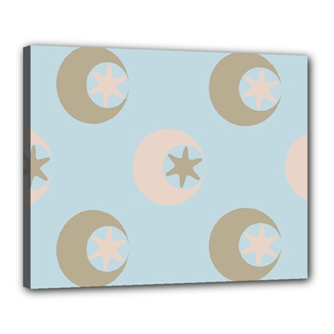 Moon Star Air Heaven Canvas 20  X 16  (stretched) by HermanTelo