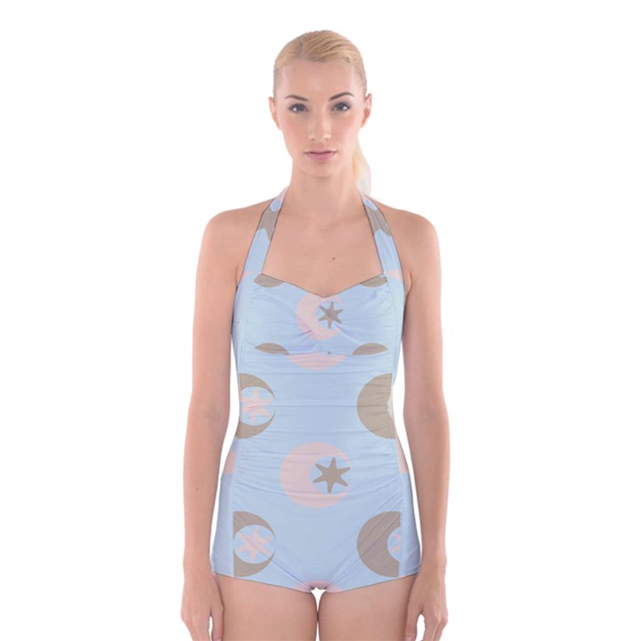 Moon Star Air Heaven Boyleg Halter Swimsuit 