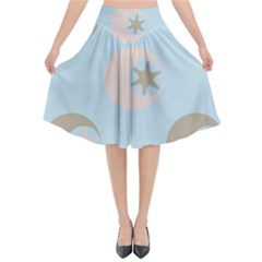 Moon Star Air Heaven Flared Midi Skirt by HermanTelo