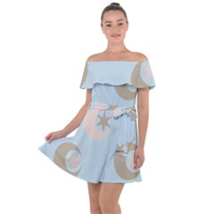 Moon Star Air Heaven Off Shoulder Velour Dress by HermanTelo