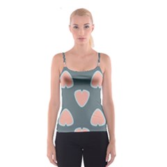 Hearts Love Blue Pink Green Spaghetti Strap Top