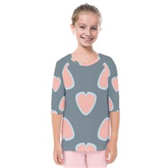 Hearts Love Blue Pink Green Kids  Quarter Sleeve Raglan Tee