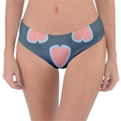 Hearts Love Blue Pink Green Reversible Classic Bikini Bottoms