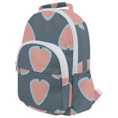 Hearts Love Blue Pink Green Rounded Multi Pocket Backpack by HermanTelo