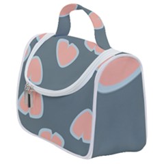 Hearts Love Blue Pink Green Satchel Handbag