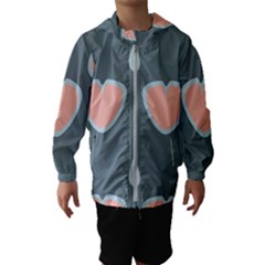 Hearts Love Blue Pink Green Kids  Hooded Windbreaker