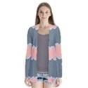 Hearts Love Blue Pink Green Drape Collar Cardigan View1