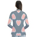 Hearts Love Blue Pink Green Drape Collar Cardigan View2