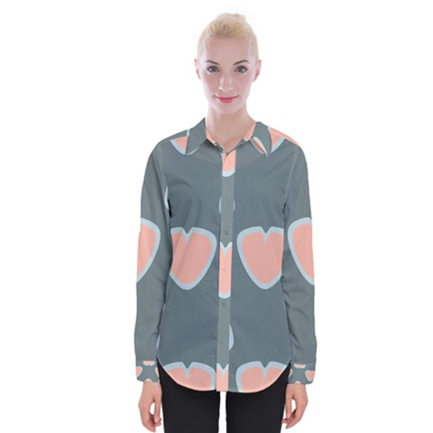 Hearts Love Blue Pink Green Womens Long Sleeve Shirt by HermanTelo