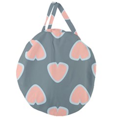 Hearts Love Blue Pink Green Giant Round Zipper Tote by HermanTelo