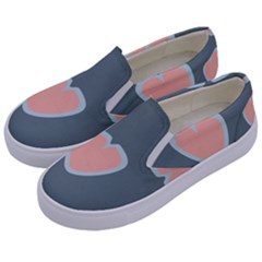 Hearts Love Blue Pink Green Kids  Canvas Slip Ons