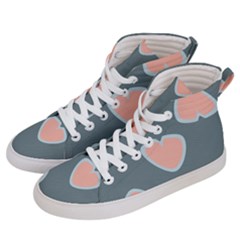 Hearts Love Blue Pink Green Men s Hi-top Skate Sneakers by HermanTelo