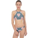 Hearts Love Blue Pink Green Racer Front Bikini Set View1