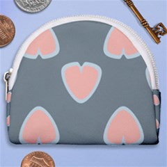 Hearts Love Blue Pink Green Horseshoe Style Canvas Pouch by HermanTelo