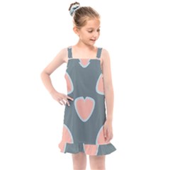 Hearts Love Blue Pink Green Kids  Overall Dress by HermanTelo