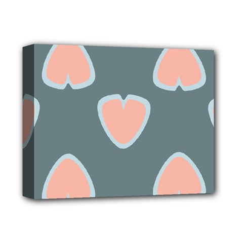 Hearts Love Blue Pink Green Deluxe Canvas 14  X 11  (stretched)