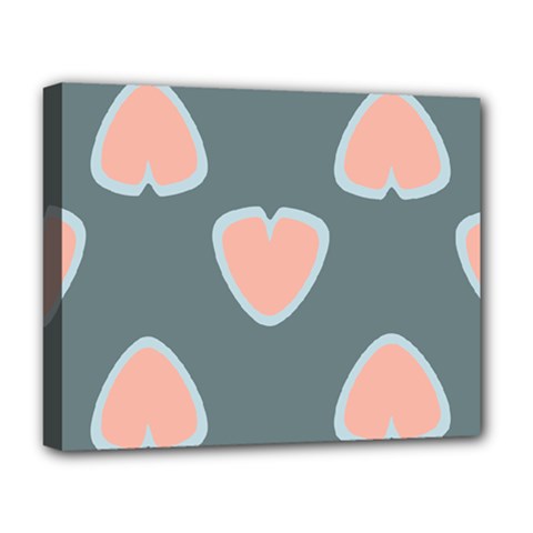 Hearts Love Blue Pink Green Deluxe Canvas 20  X 16  (stretched)