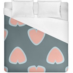 Hearts Love Blue Pink Green Duvet Cover (king Size)