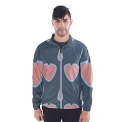 Hearts Love Blue Pink Green Men s Windbreaker